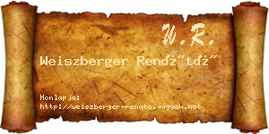 Weiszberger Renátó névjegykártya